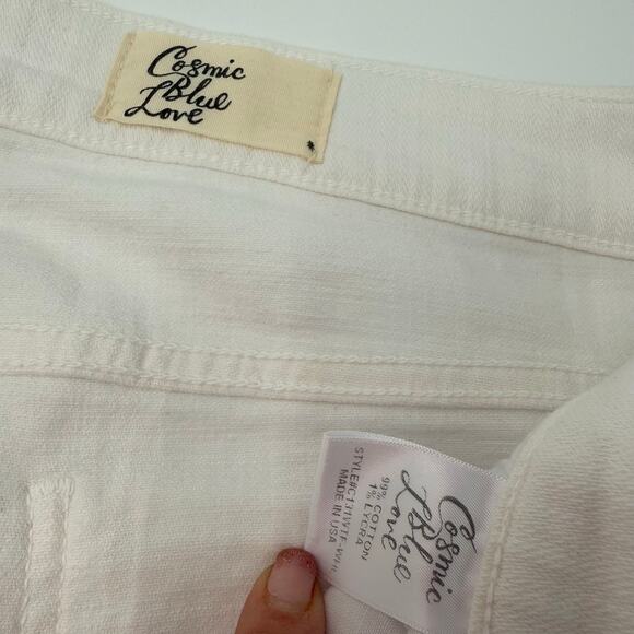 Cosmic Blue Love womens Jeans | 35” X 30” | White Slim Fit Denim - Picture 1 of 3